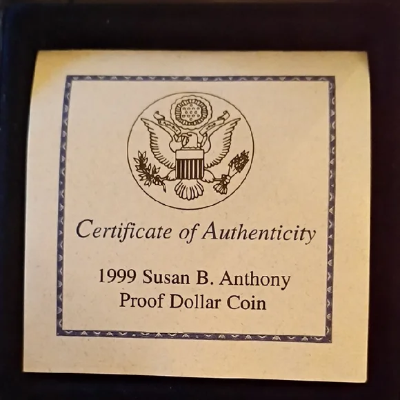 1999 Susan B. Anthony Proof Dollar w/Certificate Of Authenticity from U.S Mint - Picture 5 of 12